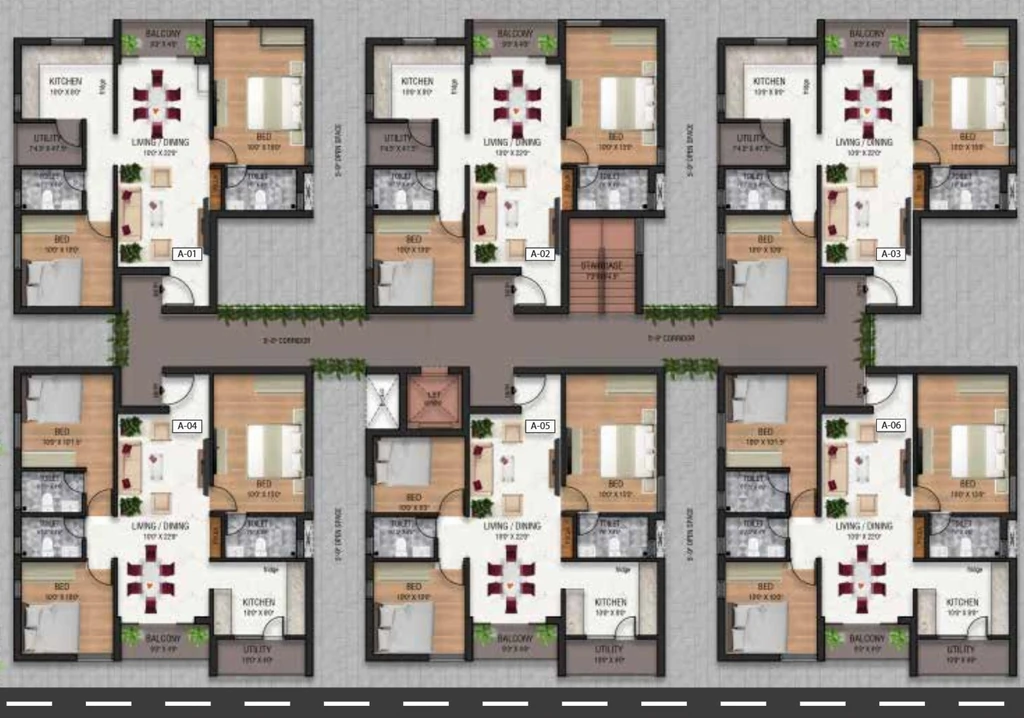 Floor Plan of Crystal Saara Homes in Saibaba Colony, Coimbatore - Image 409155
