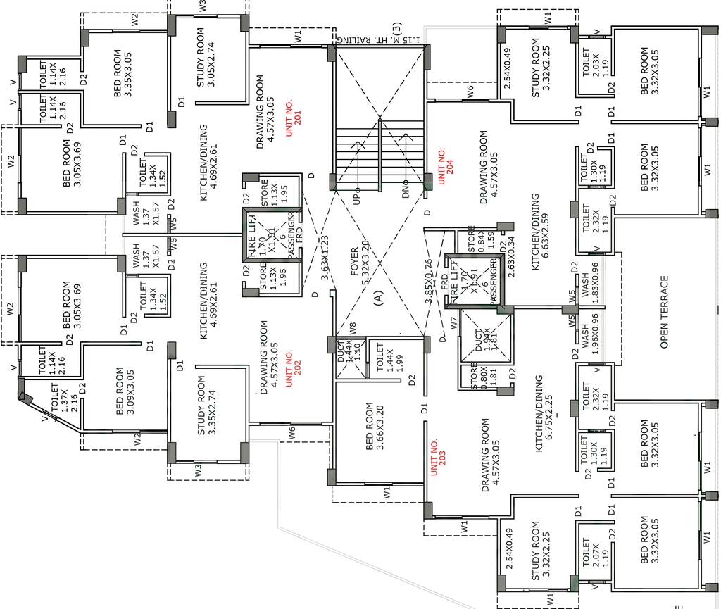 Floor Plan of Sevan Krunal Appartment in Memnagar, Ahmedabad - Image 408806