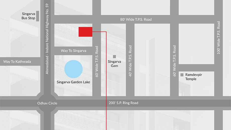 Location of Shashwat 49 in Odhav, Ahmedabad - Image 408839