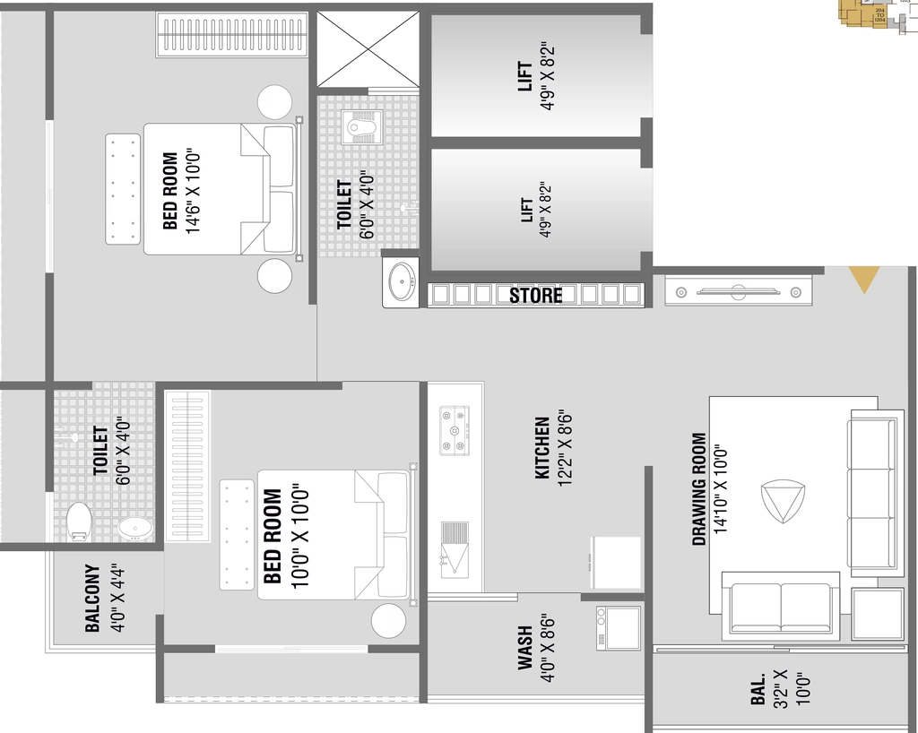 2 BHK Flat in Shreenathji Shubham Greens in Nana Chiloda, Ahmedabad - Image 920663