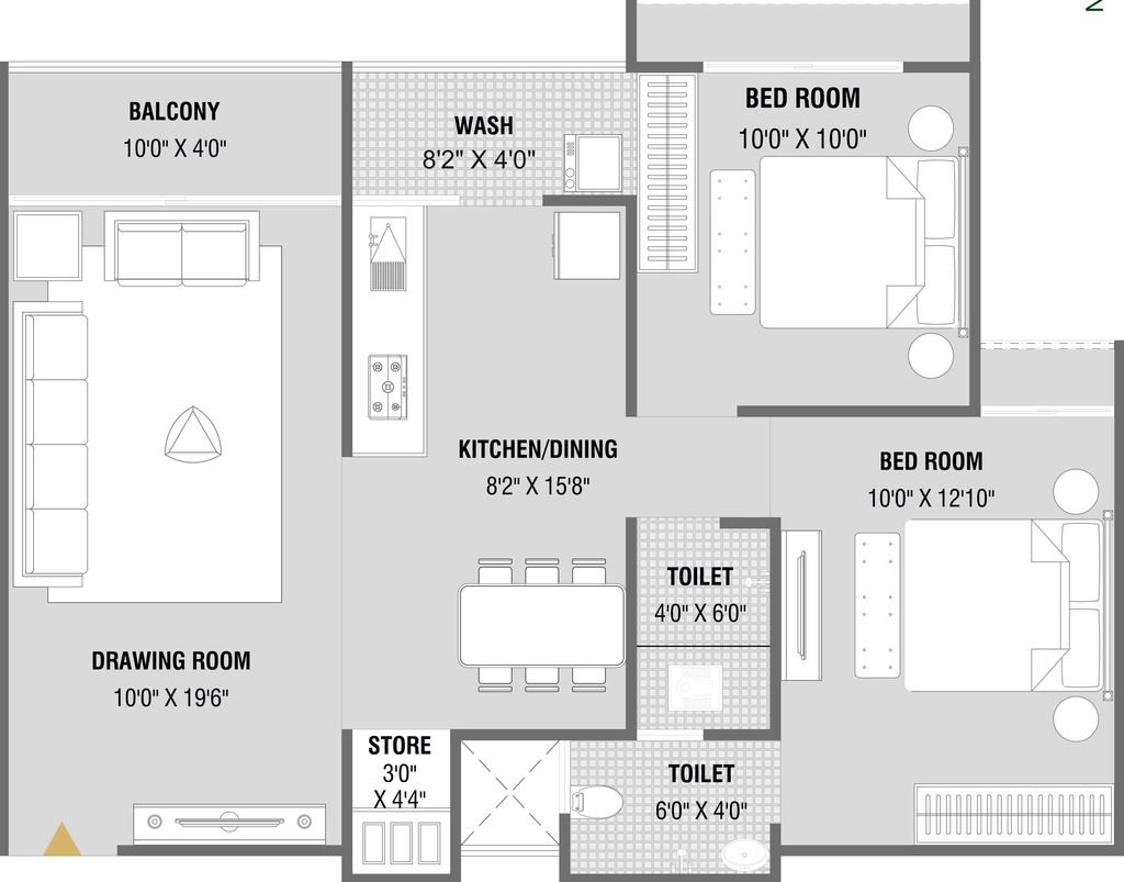 2 BHK Flat in Shreenathji Shubham Greens in Nana Chiloda, Ahmedabad - Image 920664