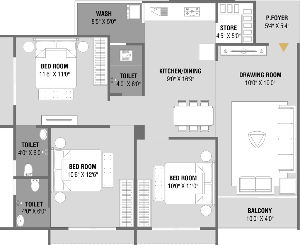 3 BHK Flat in Shreenathji Shubham Greens in Nana Chiloda, Ahmedabad - Image 920665