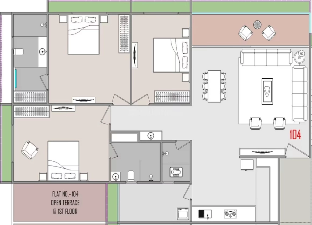 3 BHK Flat in Sky Vedant Skyvilla in Nikol, Ahmedabad - Image 920677