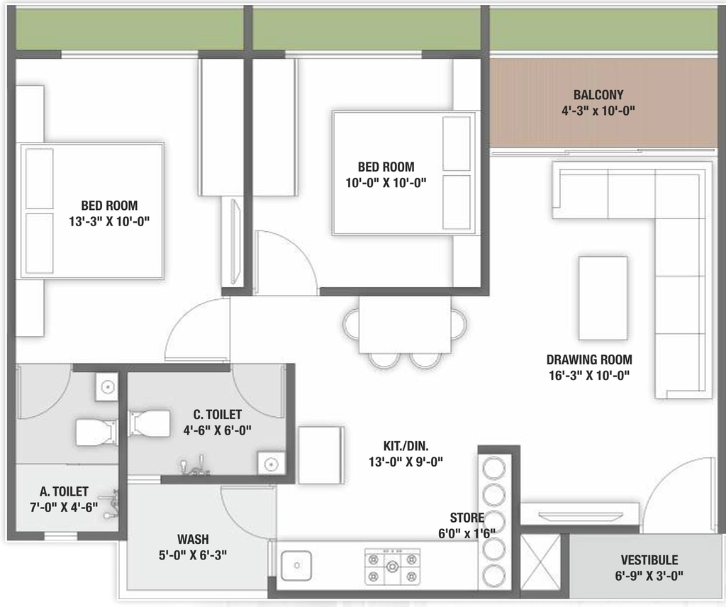 3 BHK Flat in Swami Dominance in Sanand, Ahmedabad - Image 920702