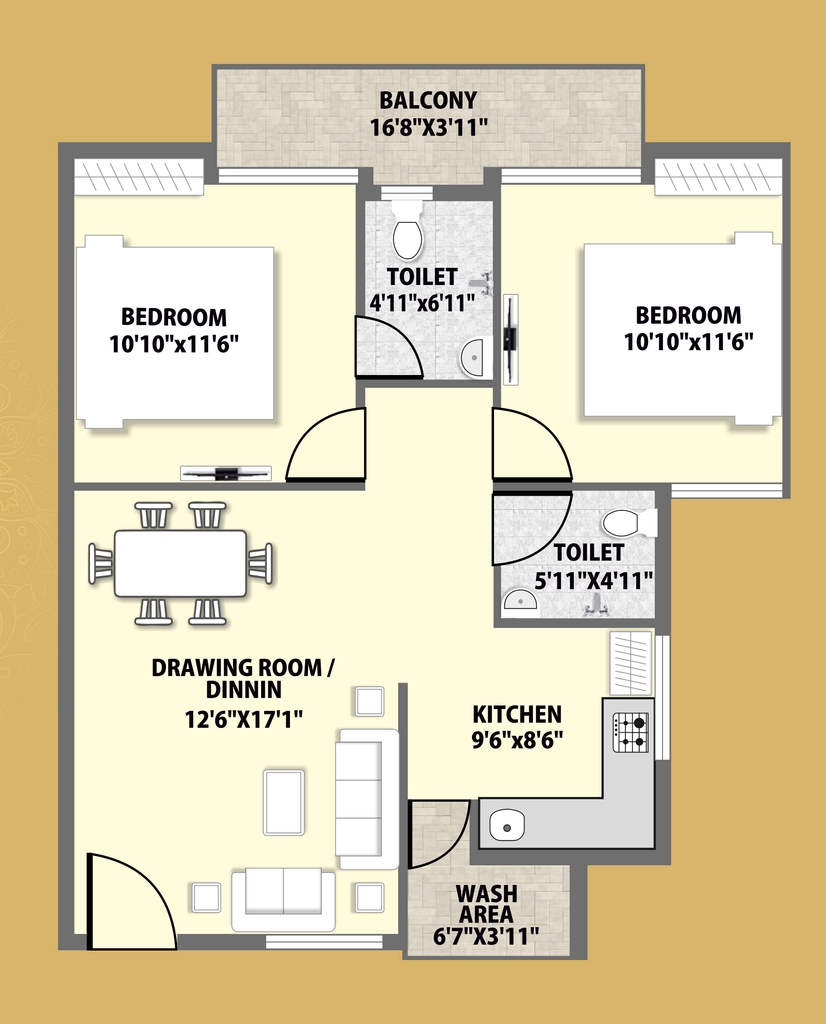 2 BHK Flat in Samara Gold in Bawadiya Kalan, Bhopal - Image 920841