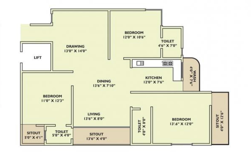 3 BHK Flat in Splendor Ishaan Greenwood Apartments in Bawadiya Kalan, Bhopal - Image 921356