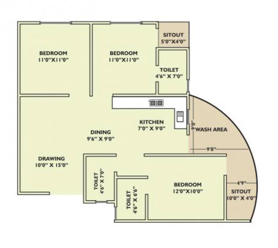 3 BHK Flat in Splendor Ishaan Greenwood Apartments in Bawadiya Kalan, Bhopal - Image 921082
