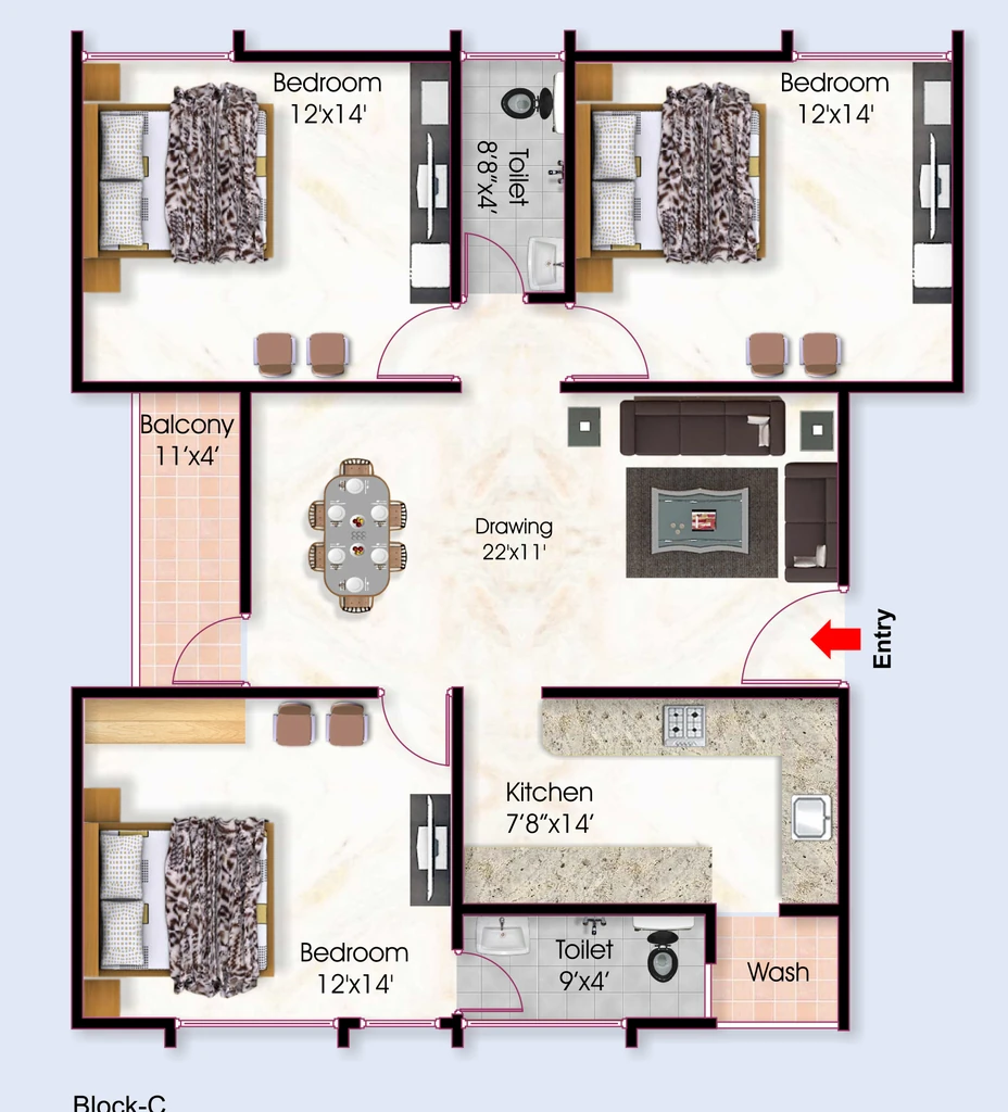 3 BHK Flat in Nirman Sudha West Wind Apartments in Bawadiya Kalan, Bhopal - Image 920823