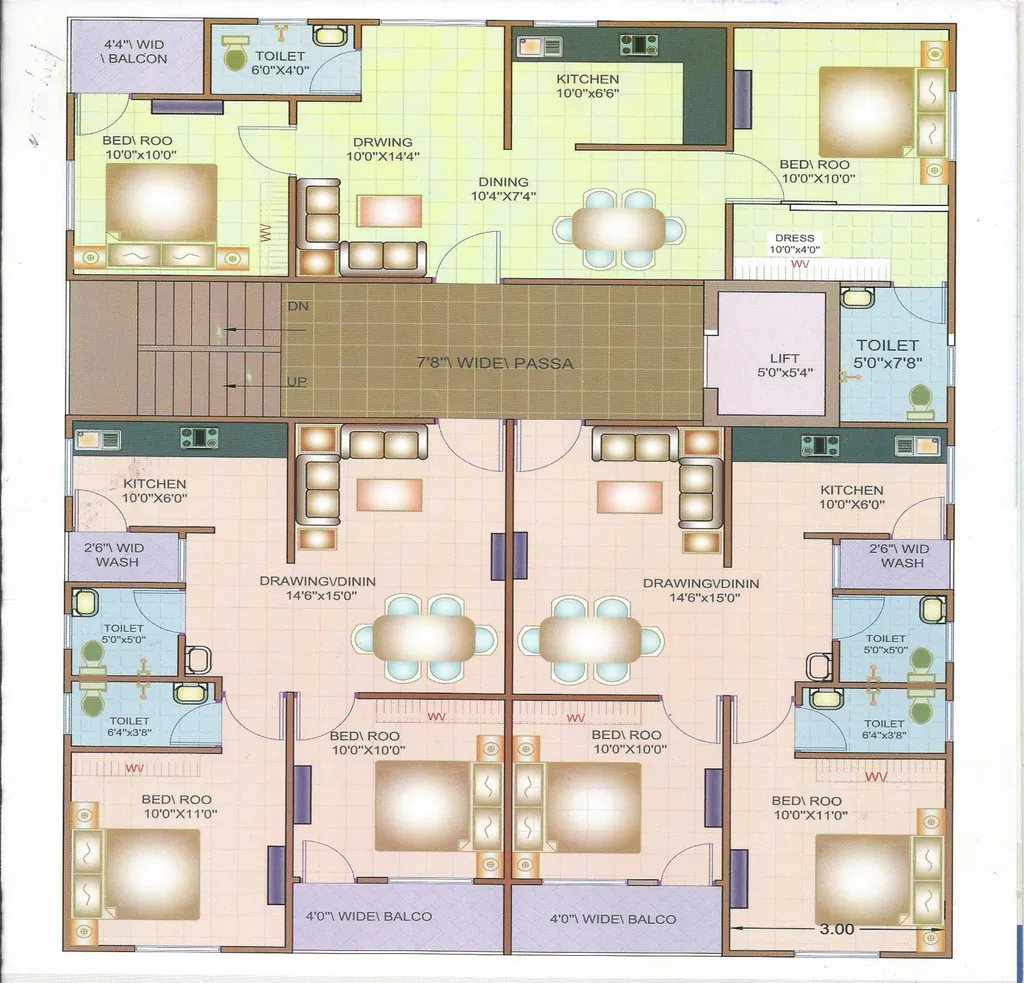 Floor Plan of Baba Better Homes in Bawadiya Kalan, Bhopal - Image 409315