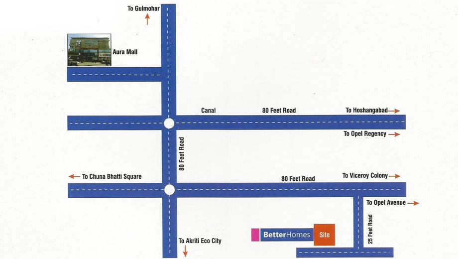 Location of Baba Better Homes in Bawadiya Kalan, Bhopal - Image 409314
