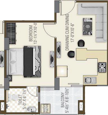 1 BHK Flat in Alliance Amrit Apartments in Siddharth Nagar, Jaipur - Image 920755