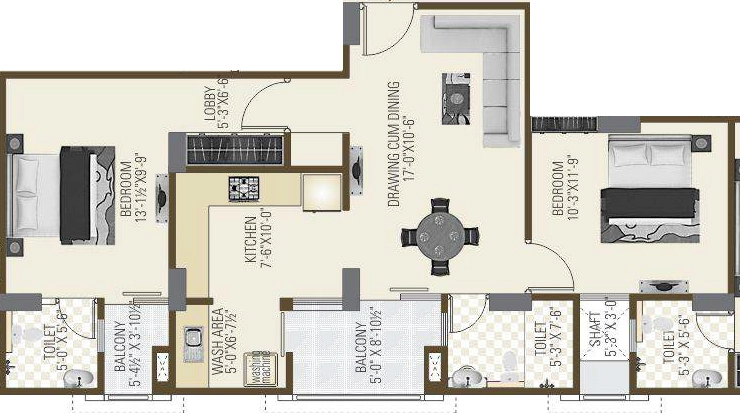 2 BHK Flat in Alliance Amrit Apartments in Siddharth Nagar, Jaipur - Image 920756