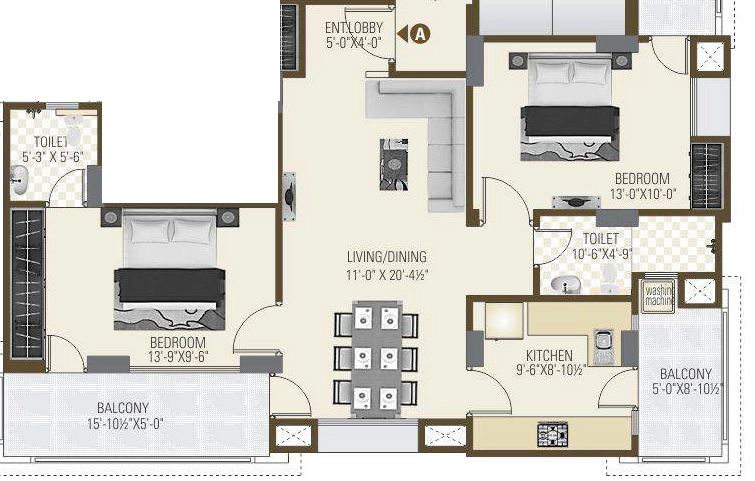 3 BHK Flat in Alliance Amrit Apartments in Siddharth Nagar, Jaipur - Image 920757
