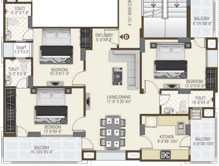 3 BHK Flat in Alliance Amrit Apartments in Siddharth Nagar, Jaipur - Image 920758