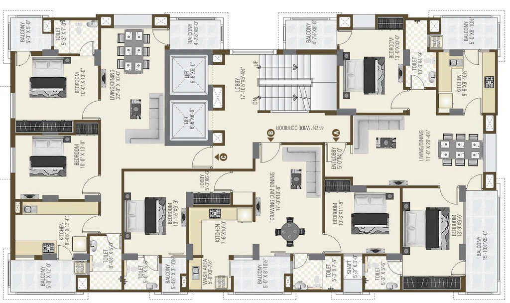 Floor Plan of Alliance Amrit Apartments in Siddharth Nagar, Jaipur - Image 409147