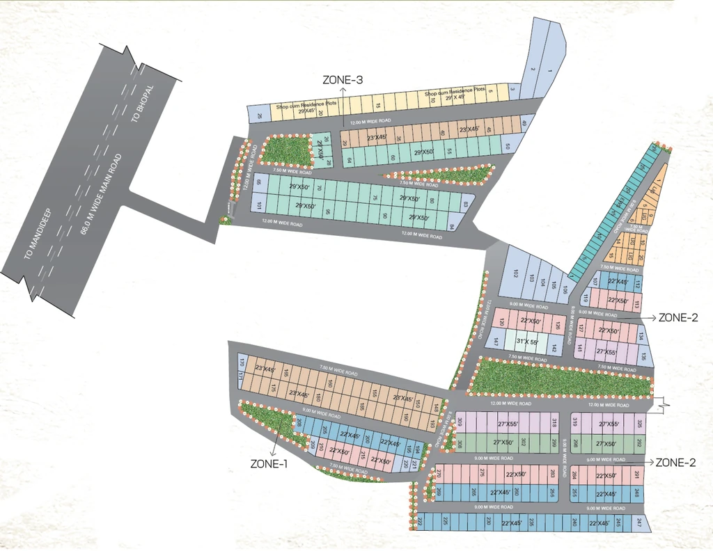 Master Plan of Sahib Aanandam in Hoshangabad Road, Bhopal - Image 409347