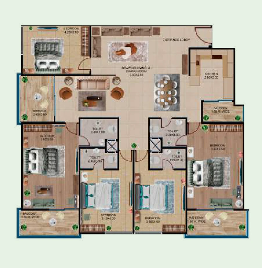 5 BHK Flat in AB Coral Woods Phase 5 in Hoshangabad Road, Bhopal - Image 920808