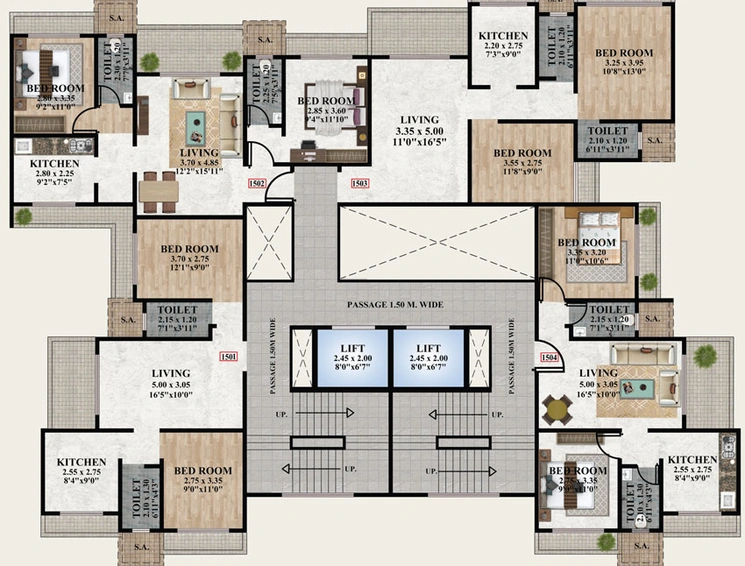 Floor Plan of Laxmi Suviam Pearl in Kalyan West, Thane - Image 23605