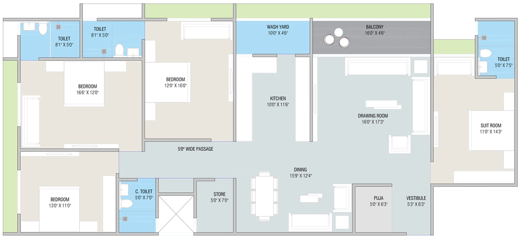 4 BHK Flat in Vincitore Sky in Hanspura, Ahmedabad - Image 920788