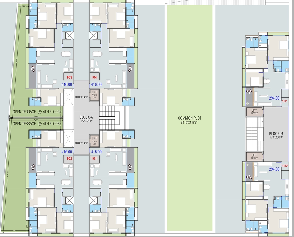 Floor Plan of Vincitore Sky in Hanspura, Ahmedabad - Image 409236