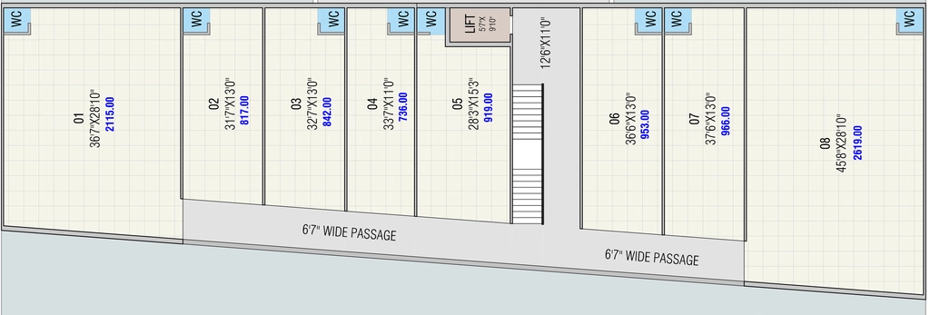 Floor Plan of Commercial Vincitore Sky in Hanspura, Ahmedabad - Image 409222