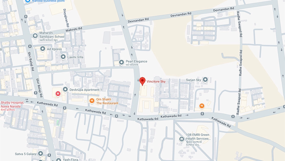 Location of Commercial Vincitore Sky in Hanspura, Ahmedabad - Image 409221