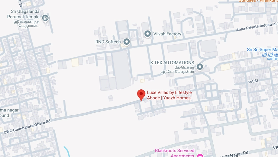 Location of Yaazh Luxe Villas in Peelamedu, Coimbatore - Image 409243