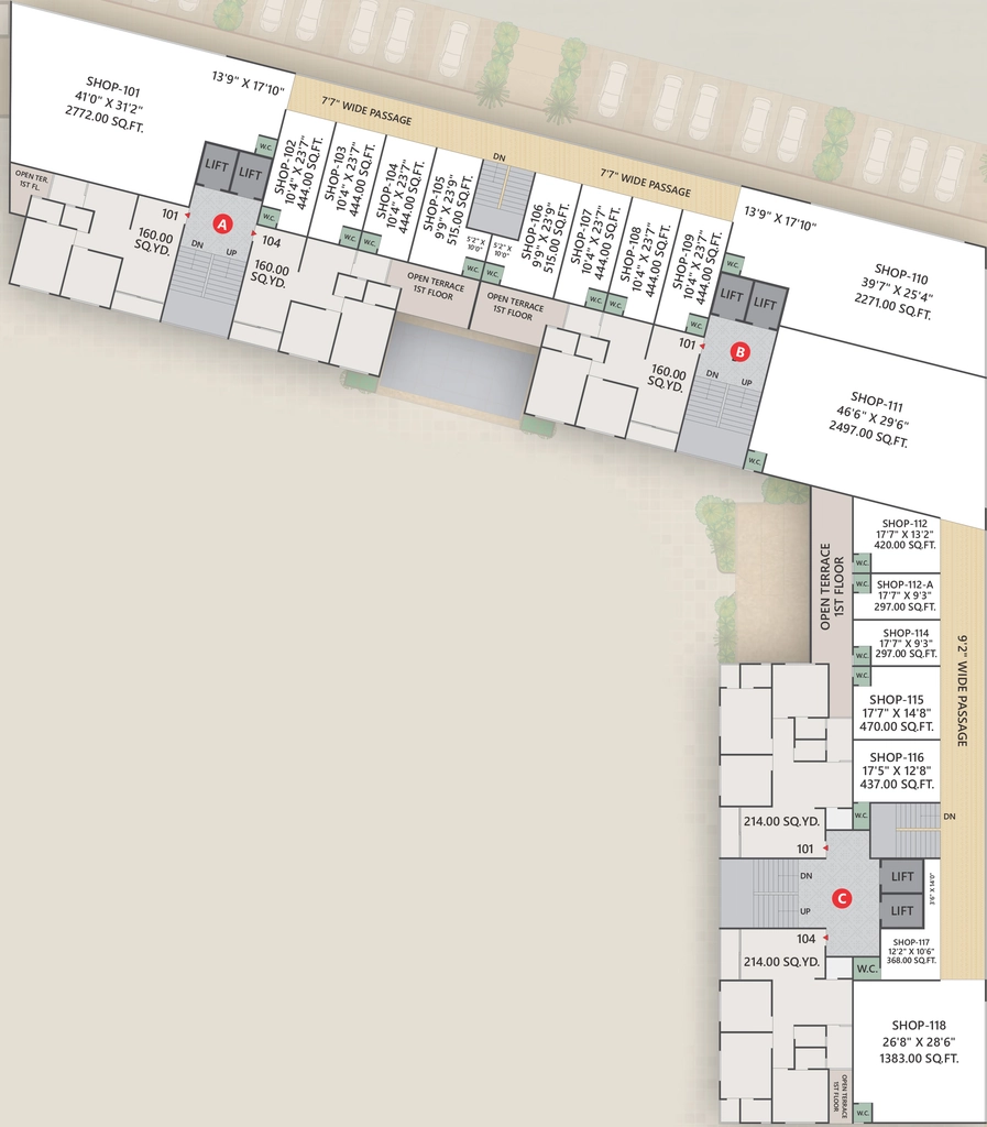 Floor Plan of Commercial Vincitore Valley in Hathijan, Ahmedabad - Image 409274