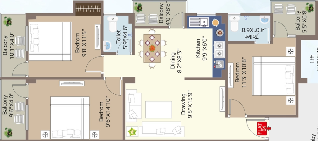 3 BHK Flat in Arika Kanak Regency in Danapur, Patna - Image 920813