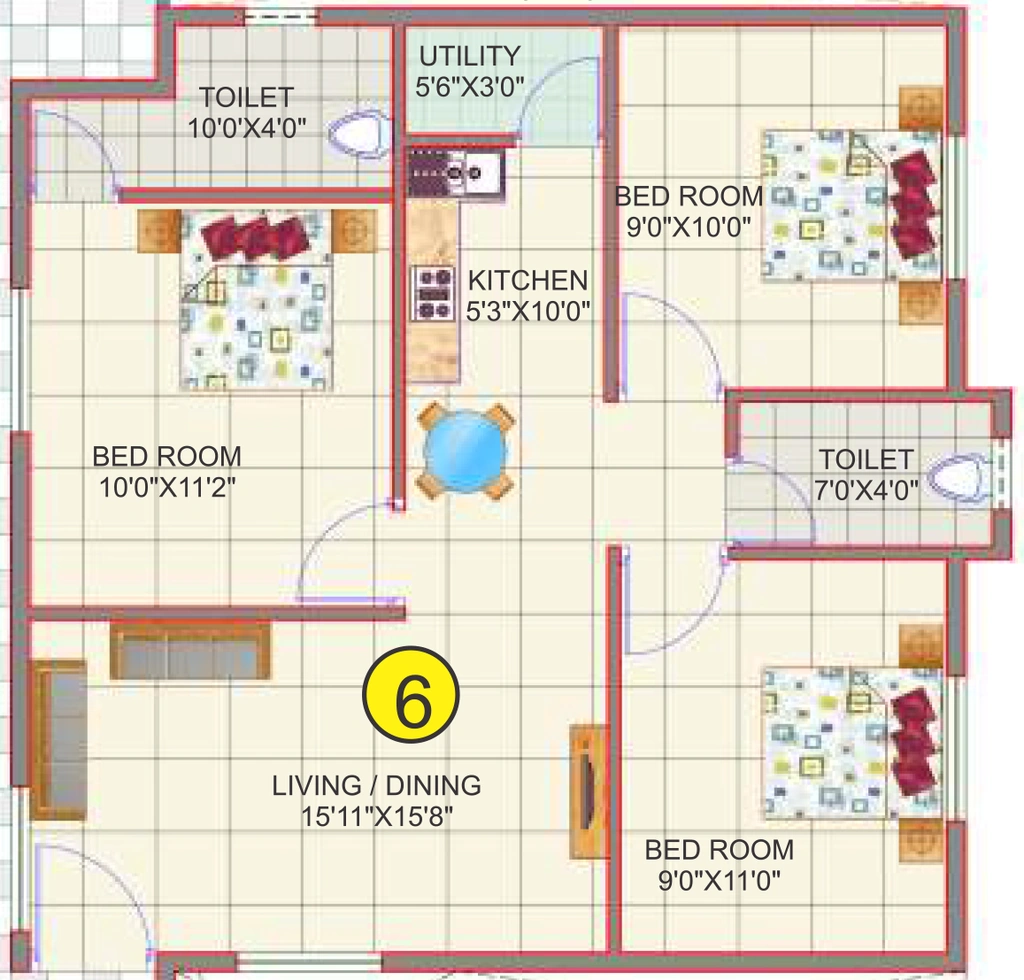 3 BHK Flat in Aspen Gold in Bommanahalli, Bangalore - Image 920923