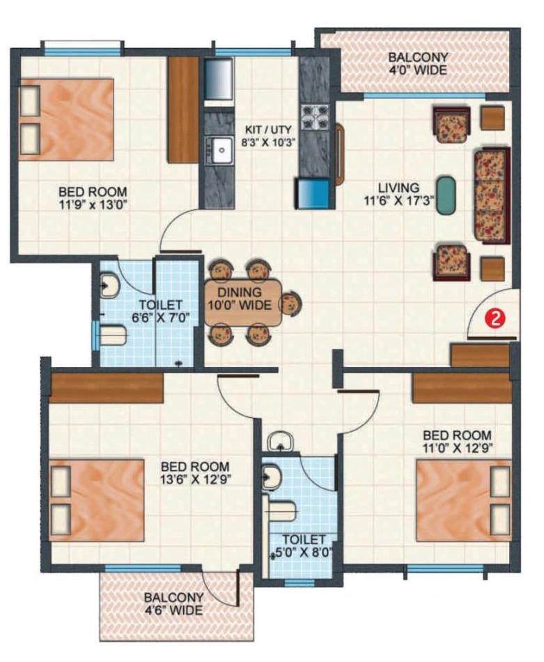 3 BHK Flat in Sai Platinum Lifestyle in JP Nagar, Bangalore - Image 920937