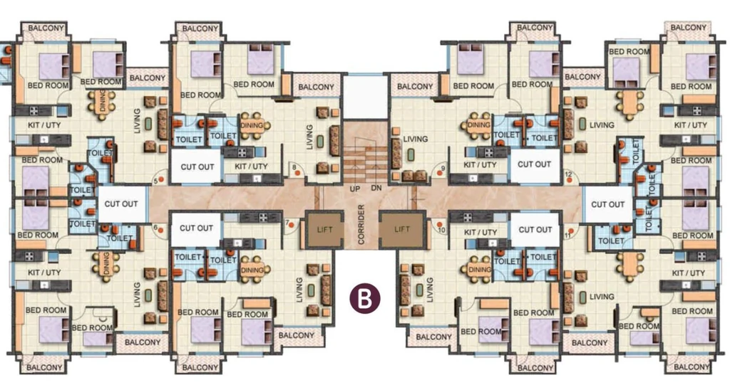 Floor Plan of Sai Platinum Lifestyle in JP Nagar, Bangalore - Image 409613