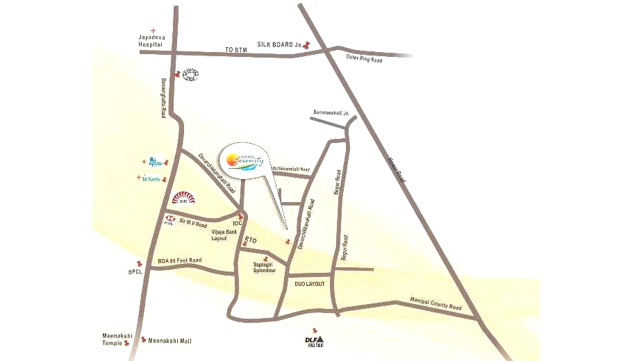 Location of Sumukha Serenity in Bommanahalli, Bangalore - Image 409643