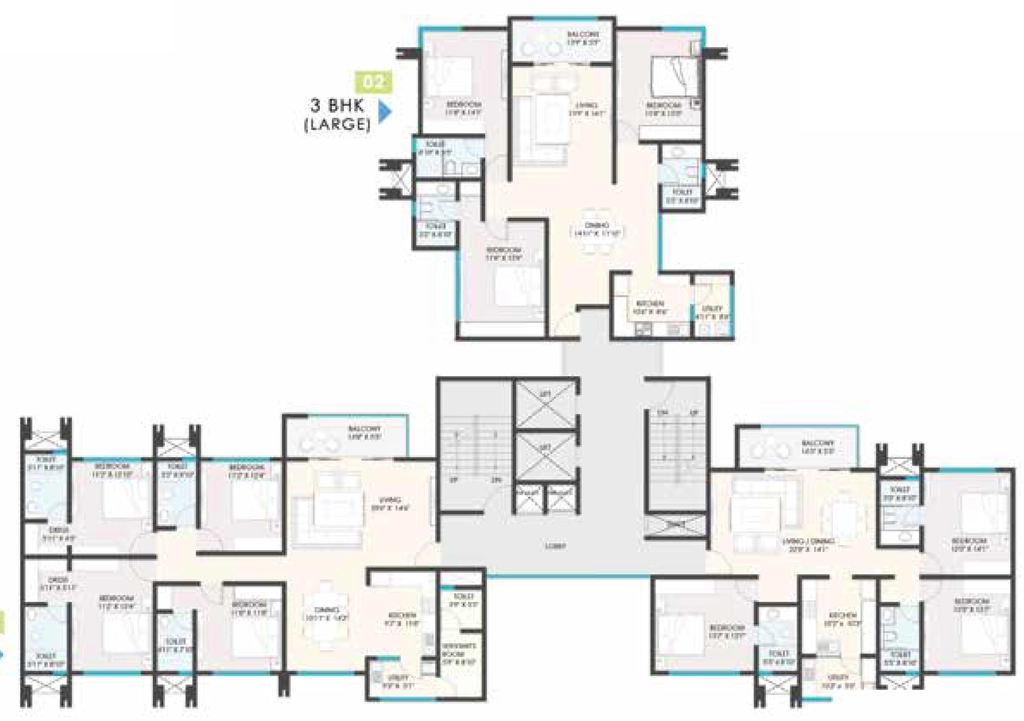 Floor Plan of The Advantage Raheja Pebble Bay in Bommanahalli, Bangalore - Image 409607