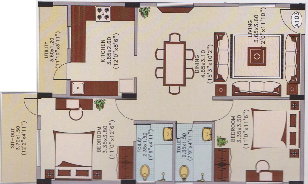 2 BHK Flat in Ahad Silver Pearl in Choodasandra, Bangalore - Image 920953