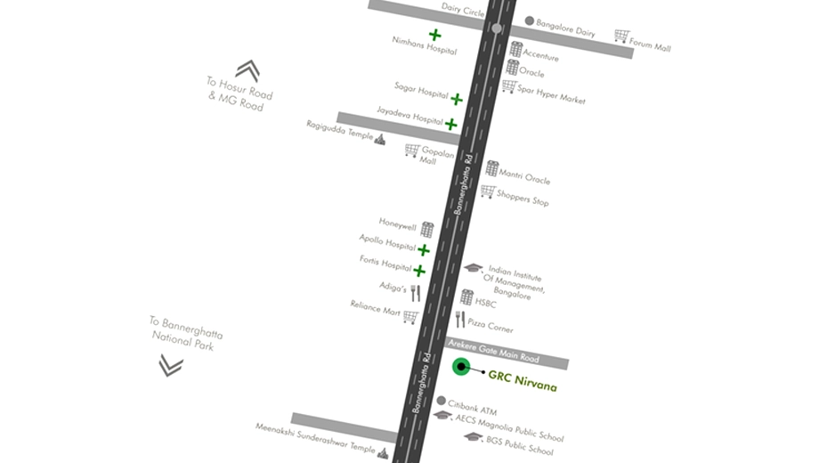 Location of GRC Nirvana in Bannerghatta Main Road, Bangalore - Image 409593