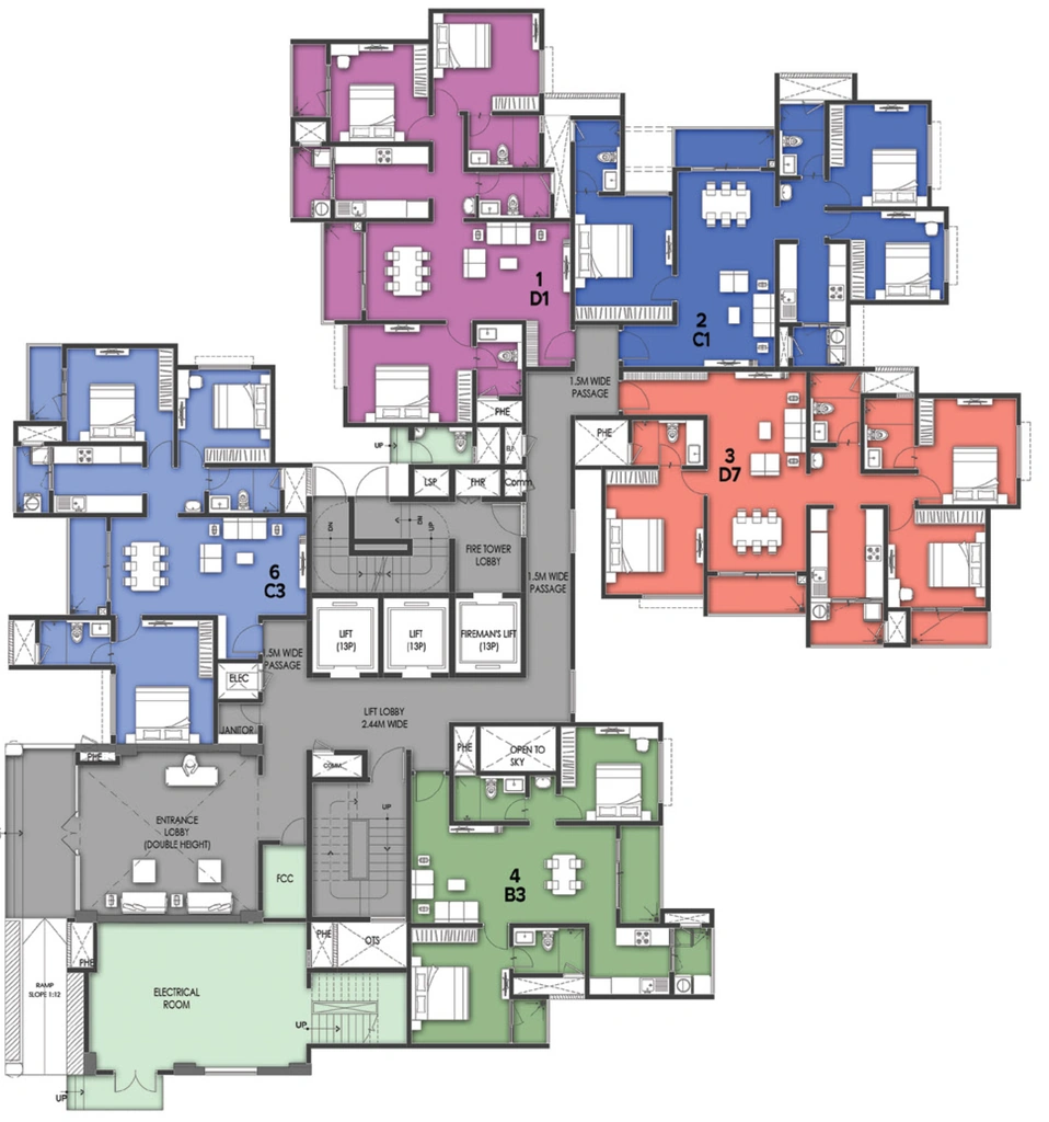 Floor Plan of Prestige Pallavaram Gardens in Pallavaram, Chennai - Image 409390