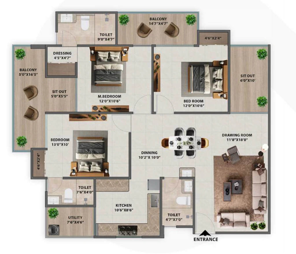 3 BHK Flat in Agrawal Sagar Infinity in Jatkhedi, Bhopal - Image 921012