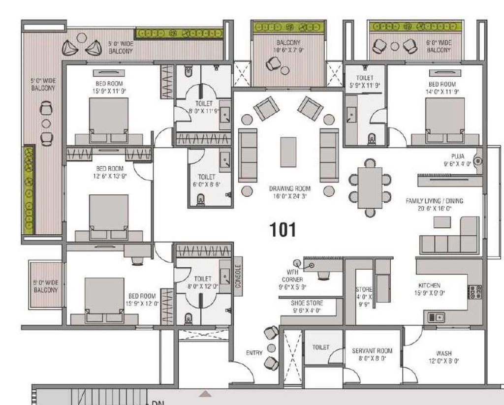 4 BHK Flat in Shaligram Rudraksh Kingston Phase 2 in Bawadiya Kalan, Bhopal - Image 921070