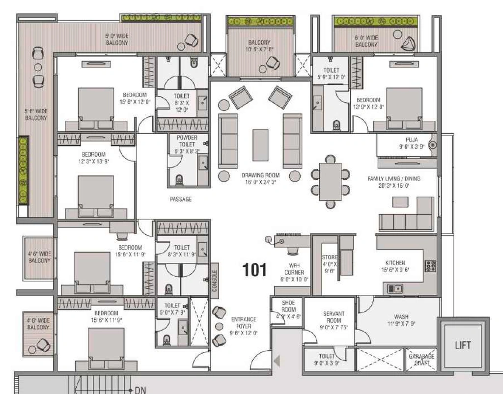 5 BHK Flat in Shaligram Rudraksh Kingston Phase 2 in Bawadiya Kalan, Bhopal - Image 921071