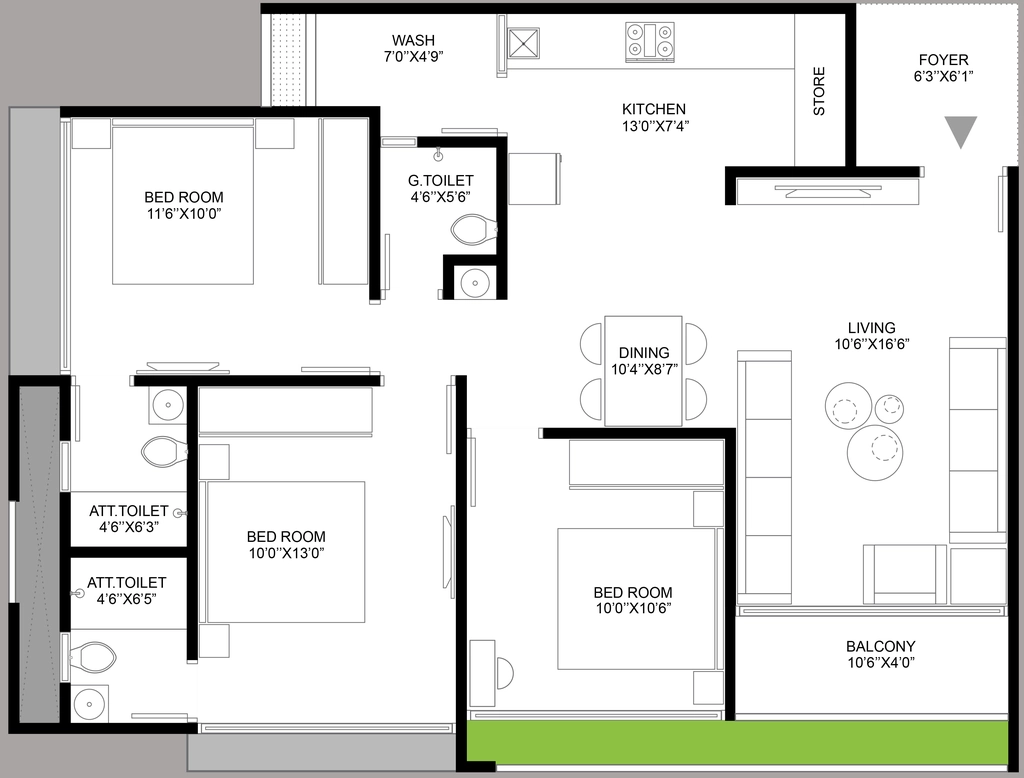 3 BHK Flat in Sangath Province in Zundal, Ahmedabad - Image 920867