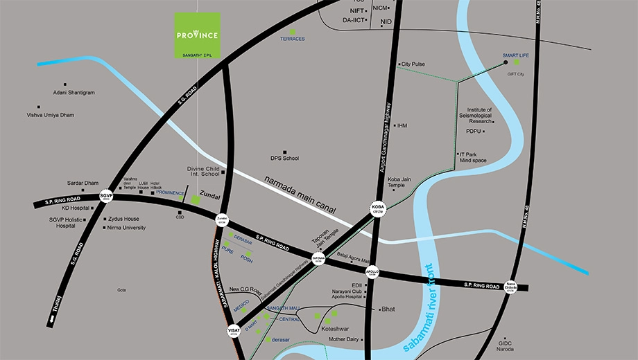 Location of Sangath Province in Zundal, Ahmedabad - Image 409422