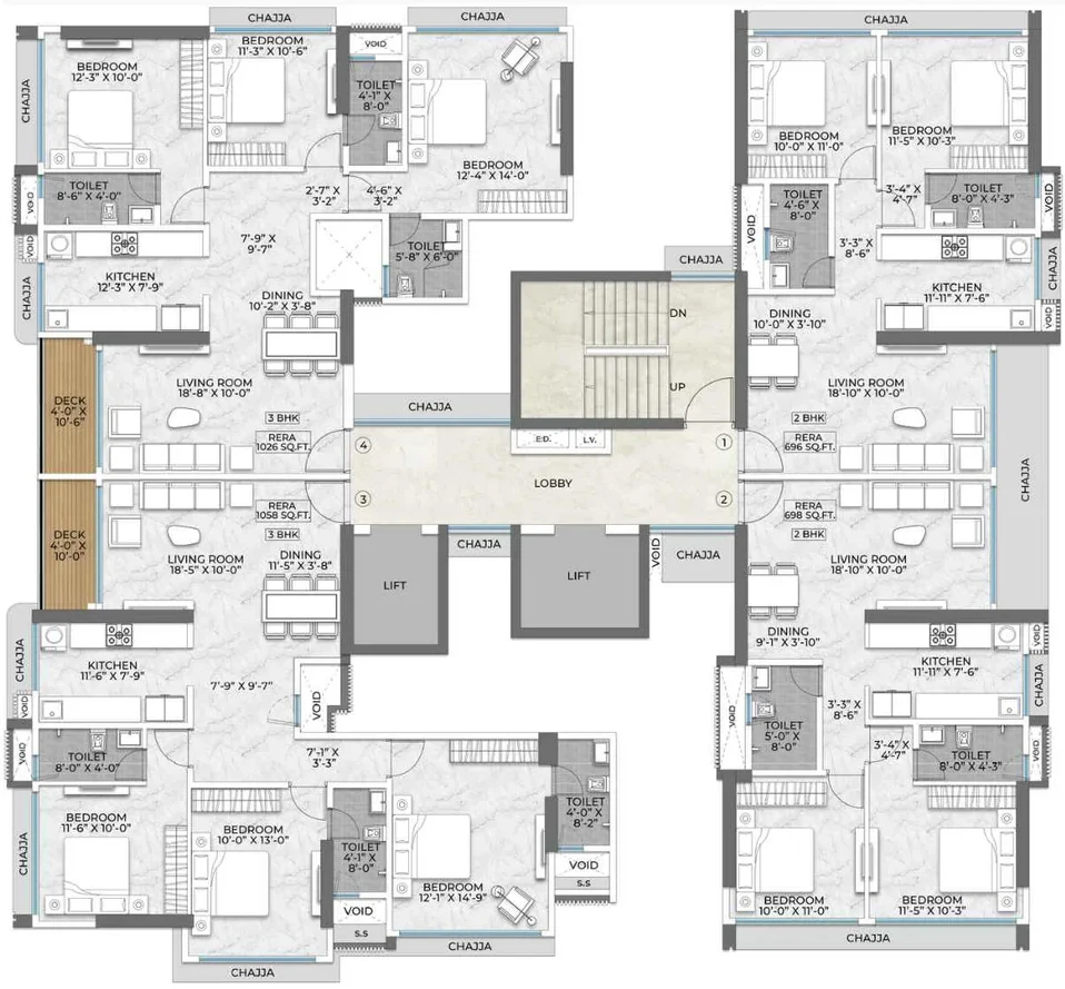 Floor Plan of Satviki Horizon in Dadar East, Mumbai - Image 409435