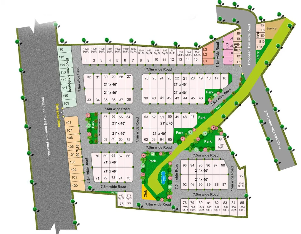 Master Plan of Priyadarshini Pristine in Kolar Road, Bhopal - Image 409898