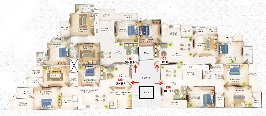 Floor Plan of Centurion Palm Paradise in Bagmugaliya, Bhopal - Image 409839