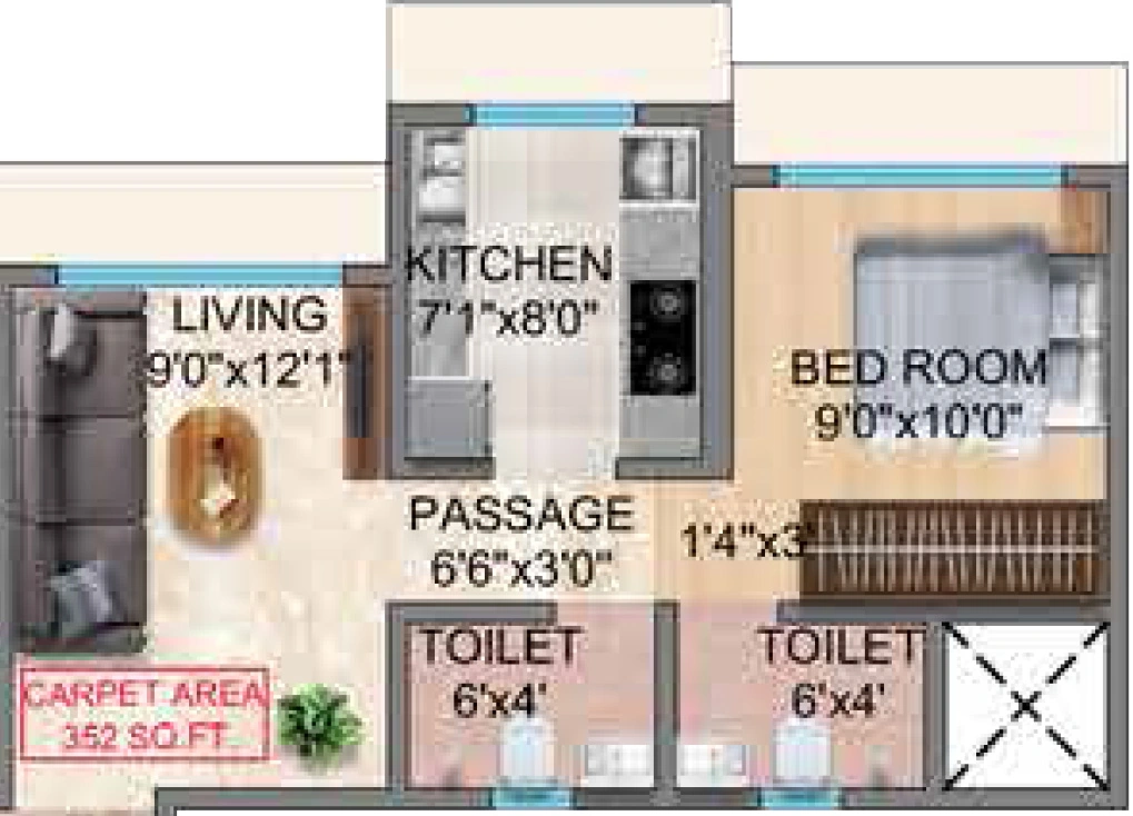 1 BHK Flat in Trishika Skye 175 in Vikhroli East, Mumbai - Image 920904