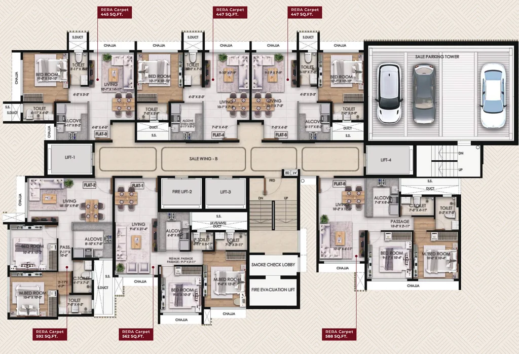 Floor Plan of Vida Crest in Byculla West, Mumbai - Image 409523