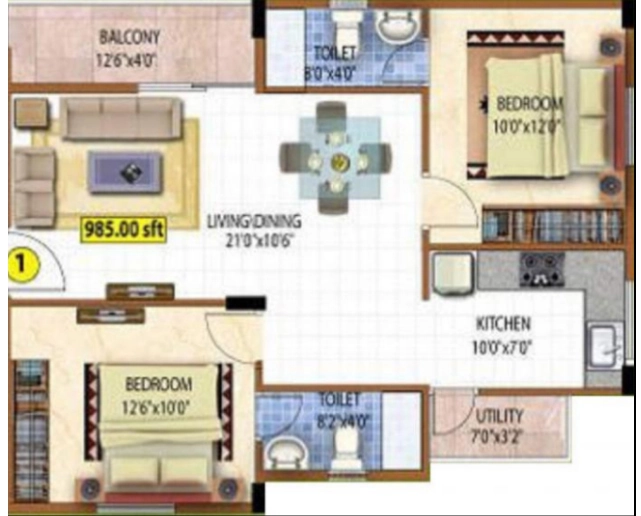 2 BHK Flat in Gunina Linda in Bannerghatta, Bangalore - Image 920996