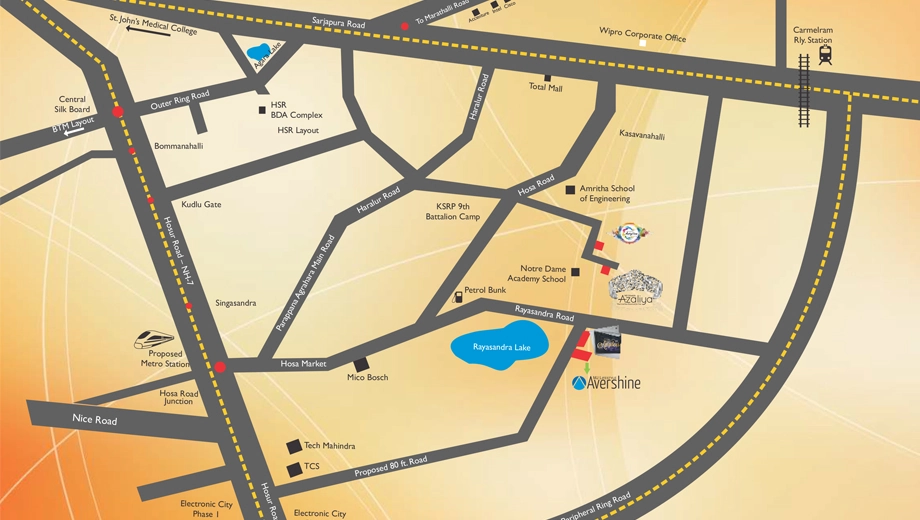 Location of MJ Lifestyle Avershine in Rayasandra, Bangalore - Image 409717