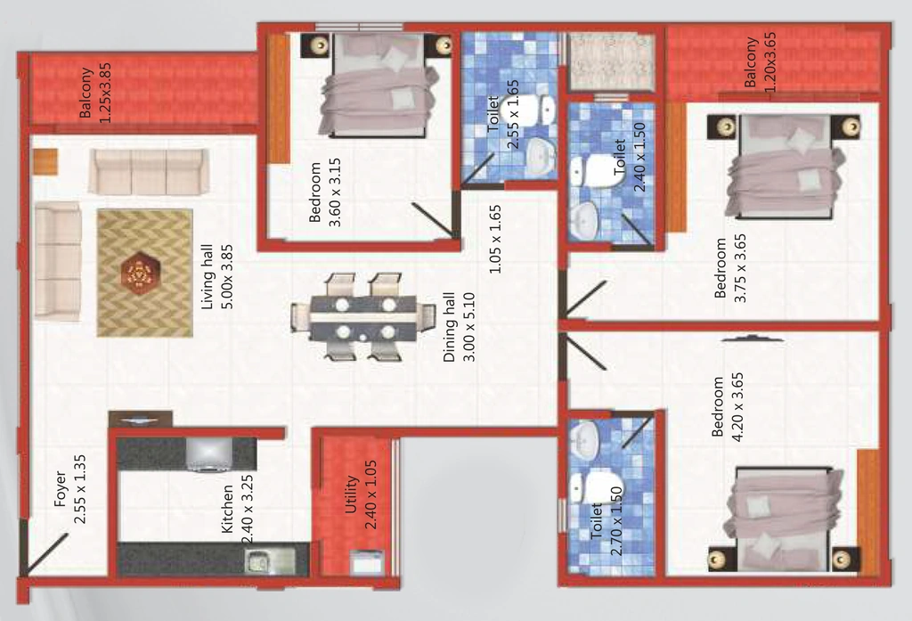 3 BHK Flat in MJ Lifestyle Azaliya in Choodasandra, Bangalore - Image 920975